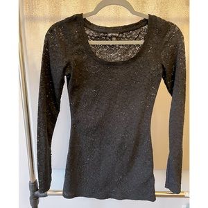 Express Black Lace Longsleeve Top